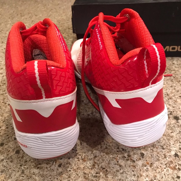 Under Armour “Heater” cleats - red / white - Picture 6 of 8